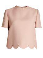 Valentino Rockstud-embellished Scallop-hem Top
