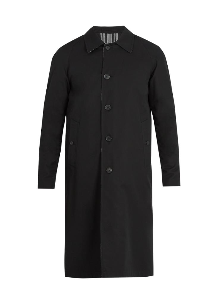 Burberry Hollins Reversible Weatherproof Cotton Overcoat
