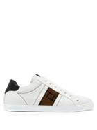 Fendi Logo-embroidered Low-top Leather Trainers