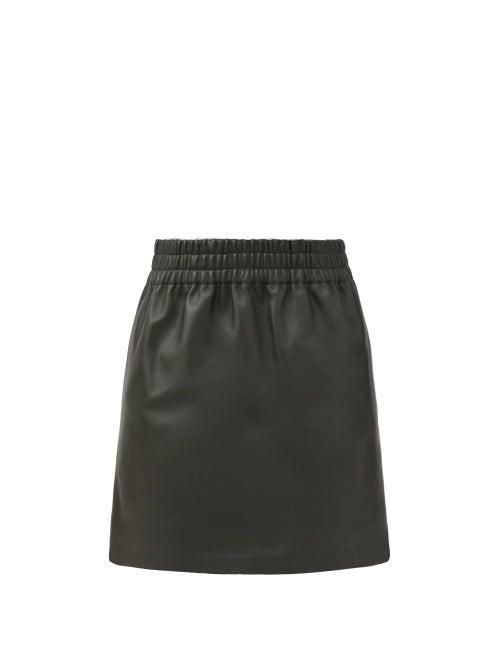 Matchesfashion.com Bottega Veneta - Elasticated-waist Leather Skirt - Womens - Dark Green
