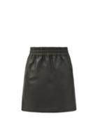 Matchesfashion.com Bottega Veneta - Elasticated-waist Leather Skirt - Womens - Dark Green
