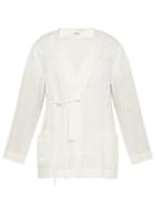 Matchesfashion.com Commas - Tie Side Linen Robe Shirt Jacket - Mens - White