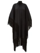 Matchesfashion.com Taller Marmo - Mrs Ross High-neck Fringed Crepe Kaftan - Womens - Black