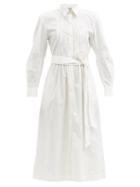 Matchesfashion.com Thierry Colson - Wilda Pintucked Cotton-poplin Shirt Dress - Womens - White