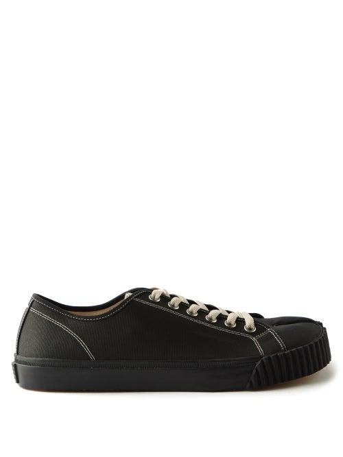 Maison Margiela - Tabi Split-toe Cotton-canvas Trainers - Mens - Black