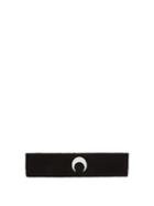 Matchesfashion.com Marine Serre - Moon Embroidered Cotton Blend Headband - Womens - Black