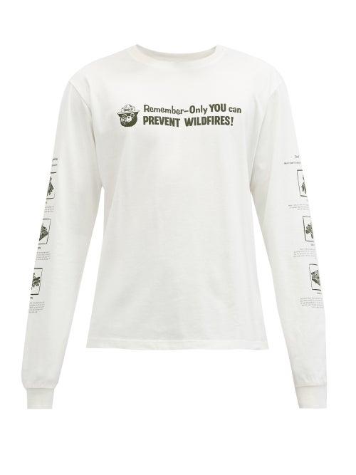 Matchesfashion.com Phipps - Smokey Fire Safety Print Organic-cotton T-shirt - Mens - White