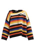 Charles Jeffrey Loverboy - Slashed Striped Wool-blend Sweater - Womens - Multi