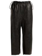 Mm6 By Maison Margiela Drawstring-waist Faux-leather Cropped Trousers