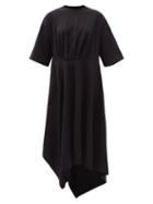 Matchesfashion.com Balenciaga - Asymmetric-hem Cotton-jersey T-shirt Dress - Womens - Black