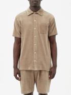 Oliver Spencer - Riviera Short-sleeved Cotton-blend Corduroy Shirt - Mens - Grey