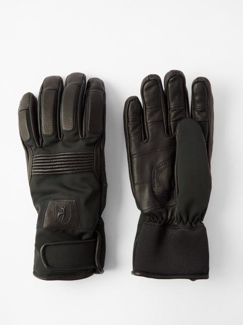 Toni Sailer - Dane Leather And Twill Ski Gloves - Mens - Black