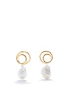 Completedworks - Coil Pearl & 14kt Gold-plated Hoop Earrings - Womens - Yellow Gold