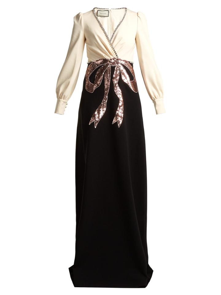 Gucci Crystal And Sequin-embellished Crepe Gown