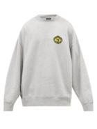 Balenciaga - Logo-embroidered Oversized Jersey Sweatshirt - Mens - Grey