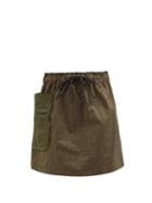 Fendi - Ff Fisheye-jacquard Denim Skirt - Womens - Green