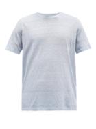 120 Lino 120% Lino - Crew-neck Linen-jersey T-shirt - Mens - Blue