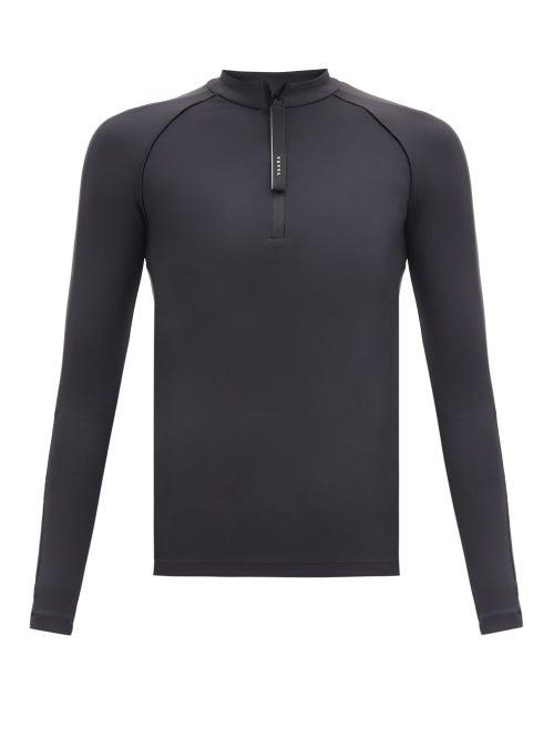 Matchesfashion.com Vaara - Helena Zipped-neck Stretch-jersey Top - Womens - Black