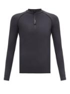 Matchesfashion.com Vaara - Helena Zipped-neck Stretch-jersey Top - Womens - Black