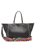 Valentino Rockstud Rolling Reversible Grained-leather Tote