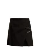 Matchesfashion.com Off-white - Logo Print Wrap Mini Skirt - Womens - Black