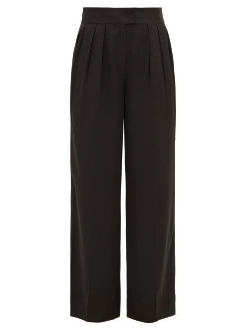 Matchesfashion.com Rebecca Taylor - Wide-leg Satin Trousers - Womens - Black