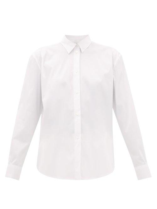 Matchesfashion.com La Collection - Emilia Cotton-blend Poplin Shirt - Womens - Ivory