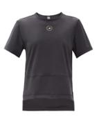 Matchesfashion.com Adidas By Stella Mccartney - Truestar Logo-print Perforated T-shirt - Womens - Black