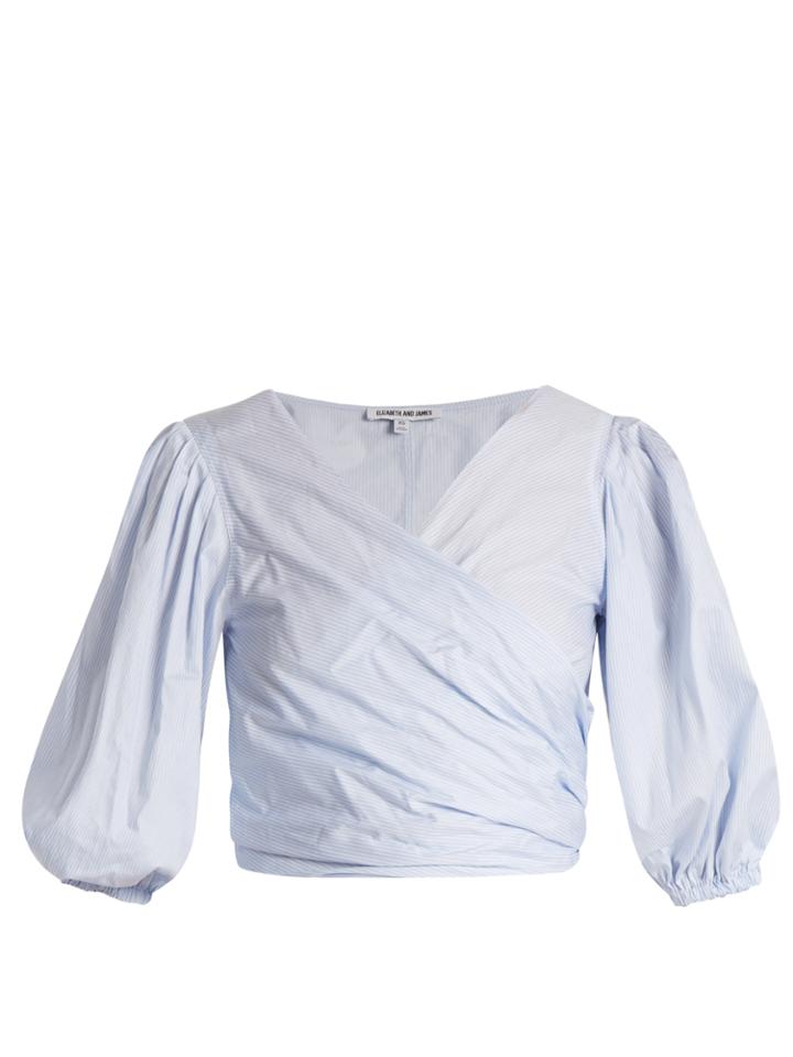 Elizabeth And James Farrah Tie-back Striped Cotton Top