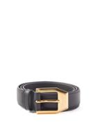 Gucci - Engraved-buckle Leather Belt - Mens - Black
