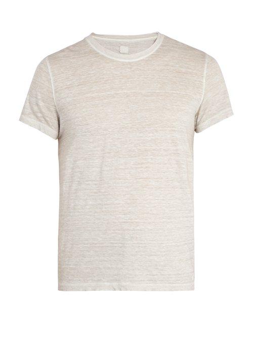 Matchesfashion.com 120% Lino - Crew Neck Linen T Shirt - Mens - Grey