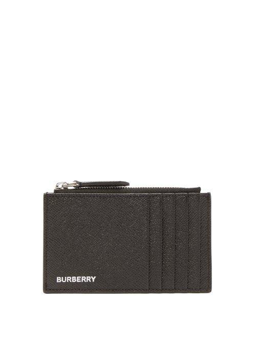 Matchesfashion.com Burberry - Alwyn Grained Leather Zipped Cardholder - Mens - Black