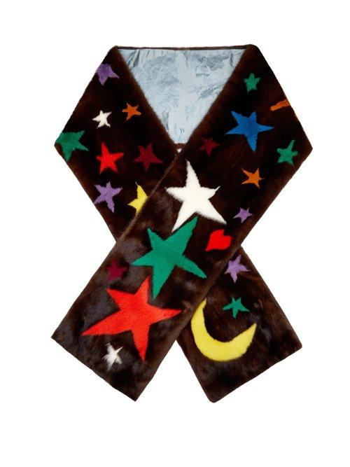 Matchesfashion.com Gucci - Symbol Intarsia Scarf - Womens - Brown Multi