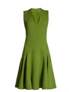 Alexander Mcqueen V-neck Wool-blend Sleeveless Dress