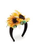 Matchesfashion.com Dolce & Gabbana - Beaded Sunflower Print Silk Headband - Womens - Yellow