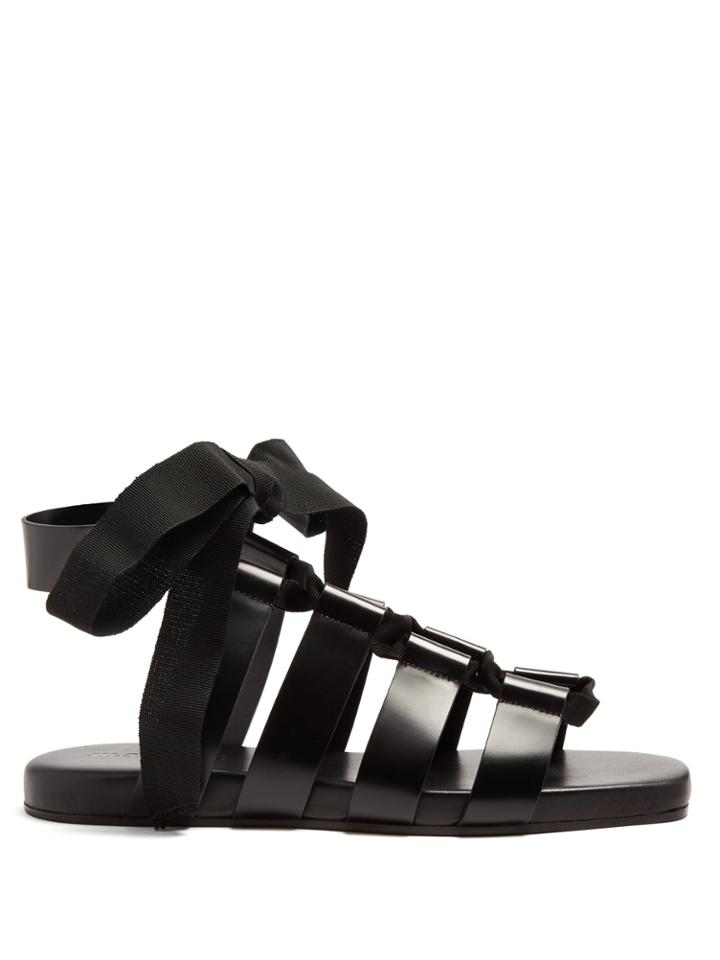 Jil Sander Wraparound Gladiator Leather Sandals