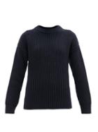 Matchesfashion.com Jil Sander - Ribbed Wool Sweater - Womens - Navy
