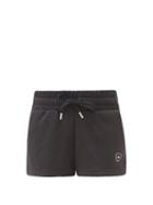 Matchesfashion.com Adidas By Stella Mccartney - Logo-print Cotton-blend Jersey Performance Shorts - Womens - Black