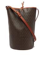 Saint Laurent - Le Monogramme Coated-canvas Shoulder Bag - Womens - Dark Brown