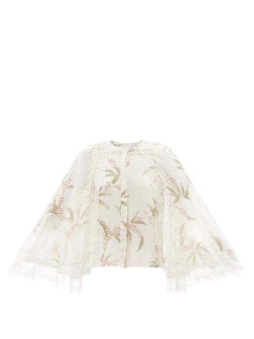 Giambattista Valli - Floral-print Silk-georgette Blouse - Womens - Ivory Multi