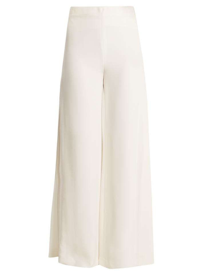 Adam Lippes High-rise Wide-leg Silk Trousers