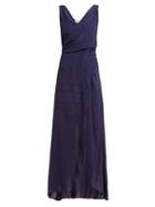 Matchesfashion.com Zeus + Dione - Erato Silk Wrap Maxi Dress - Womens - Navy