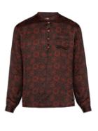 Matchesfashion.com Saint Laurent - Floral Print Silk Shirt - Mens - Red