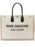 Matchesfashion.com Saint Laurent - Rive Gauche Print Canvas Tote - Womens - Black White