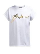 Matchesfashion.com Balmain - Foil Logo Cotton T Shirt - Womens - White Gold