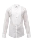 Matchesfashion.com Dolce & Gabbana - Curved-bib Cotton-poplin Tuxedo Shirt - Mens - White