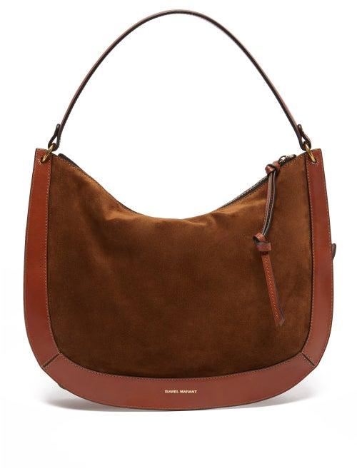 Isabel Marant - Maokou Suede And Leather Shoulder Bag - Womens - Brown