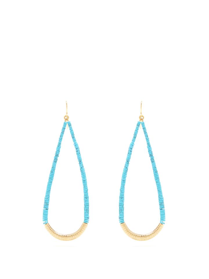 Aurélie Bidermann Turquoise And Gold-plated Drop Earrings