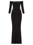 Matchesfashion.com Norma Kamali - Off The Shoulder Jersey Maxi Dress - Womens - Black