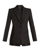 Alexander Mcqueen Single-breasted Wool And Silk-blend Jacket